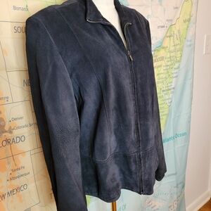 Persuits LTD Women's Black   Suede Zip-Up Jacket Coat Size XL